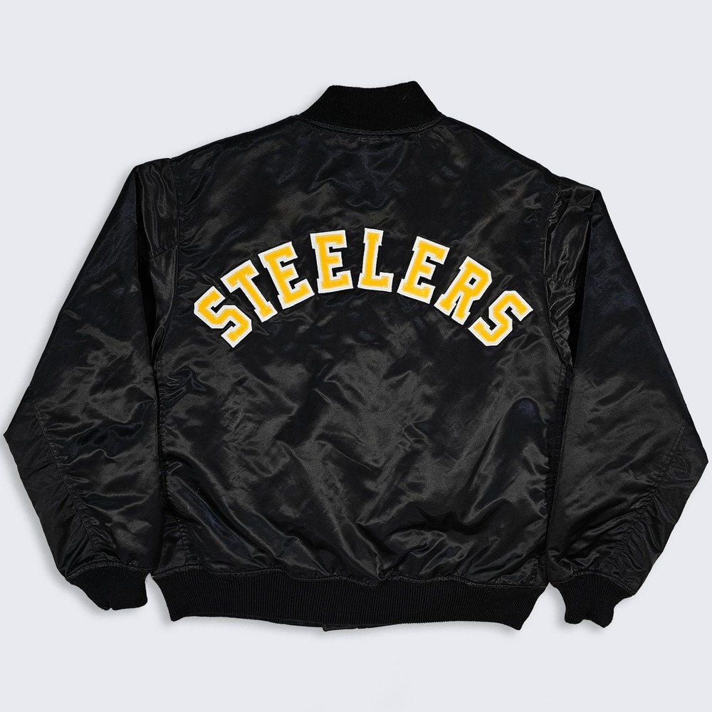 Pittsburgh Steelers Vintage 90s Chalk Line Satin Bomber Jacket